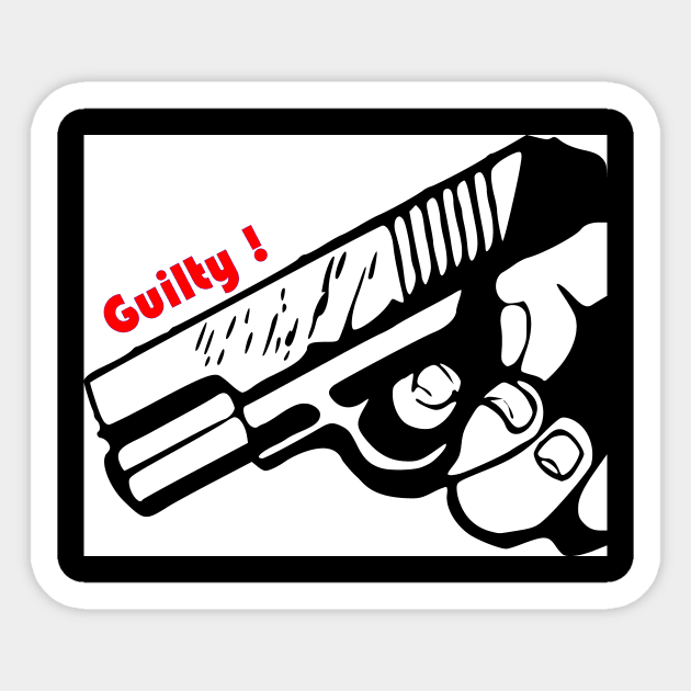 Handgun Justice Sticker by DeeBeeDesigns